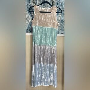 Mystree Sleeveless Tie-Dye Midi Dress, Size S